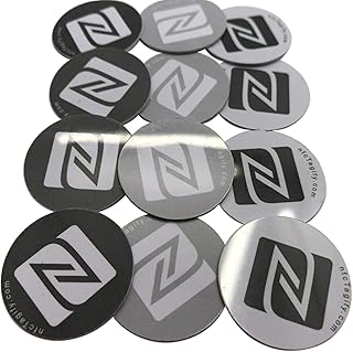 12 étiquettes nfc | puce nxp ntag213 | mémoire de 144 octets |
