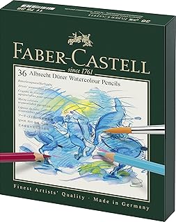 Crayons aquarelle pour artistes fiber-castell, 36 couleurs dans une boîte studio en carton