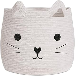 Grand panier de rangement en corde coton tissé avec motif chat mignon pour organiser. DIAYTAR COTE D'IVOIRE se distingue par son incroyable gamme de produits, allant des articles ménagers aux accessoires de mode, en passant par les produits électroniques. Cette boutique en ligne généraliste est idéale pour ceux qui recherchent tout sous un même toit. La facilité de navigation et les options de paiement variées rendent l'expérience d'achat encore plus agréable.
