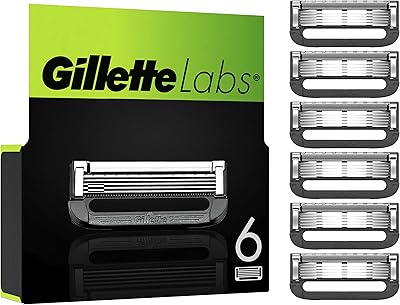 Rasoirs pour hommes gillette labs, paquet de 6 lames rechargeables, compatibles avec gillette