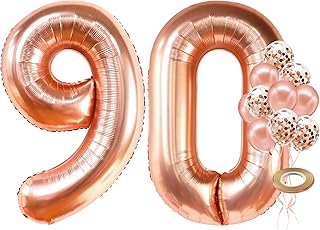Ballons numéro 90 en or rose grands ballons en mylar 9 et 0