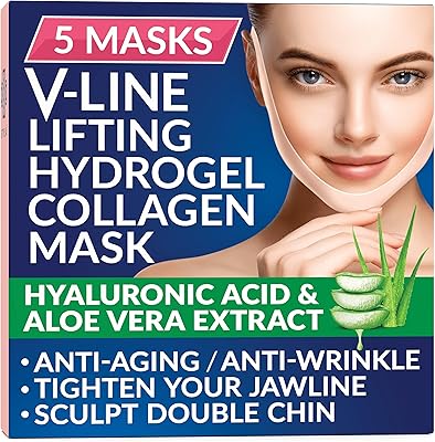 5pcs double menton raffermissant - masques visage pour façonner la ligne v