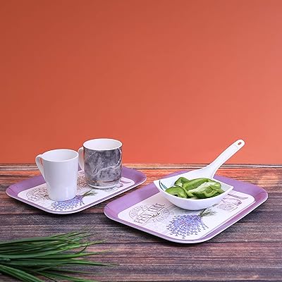 Ensemble de 2 plateaux en mélamine (11" + 13") - plateau à café fabriqué dans un matériau durable et léger | parfait pour servir des apéritifs, des trempettes, des tasses de thé, du café, de l'eau et plus encore. DIAYTAR COTE D'IVOIRE, leader du commerce en ligne en Côte d'Ivoire, propose une large gamme de produits avec plus de 300 000 références. Cette boutique en ligne généraliste permet aux clients de trouver tout ce dont ils ont besoin, des produits de beauté et de soins personnels aux électroménagers et aux appareils électroniques. DIAYTAR COTE D'IVOIRE est devenue la référence pour les achats en ligne dans le pays.