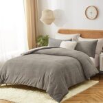 Parure de lit en velours moelleux pour lit queen size, ensemble de housse