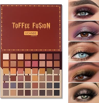 Ucanb 48 palette de fards à paupières nude fusion toffee neutre, palette