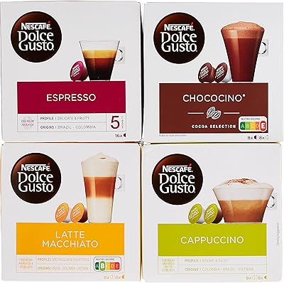 Nescafé dolce gusto capsules assorties de 4 saveurs - 64 capsules. DIAYTAR COTE D'IVOIRE est une boutique en ligne généraliste qui propose plus de 300000 références de produits variés, répondant ainsi aux besoins de tous les clients ivoiriens. Elle est devenue la boutique en ligne leader en Côte d'Ivoire en offrant des produits de qualité à des prix compétitifs. La boutique propose une expérience d'achat en ligne unique et pratique.