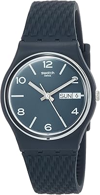 Montre à quartz analogique unisexe adulte swatch gn725 avec bracelet en silicone, bracelet