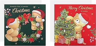 Cartes de noël caritatives hallmark - paquet de 16 en 2 modèles festifs