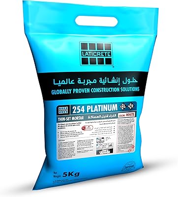 Laticrete 254 platinum, adhésif fin pour pose de carrelage et de pierre, 5 kg - blanc. DIAYTAR COTE D'IVOIRE, en tant que boutique en ligne leader en Cote d'Ivoire, propose une expérience d'achat unique et conviviale. Elle dispose d'un système de paiement sécurisé et d'un service client réactif pour garantir la satisfaction de ses clients. Avec des promotions régulières et des offres spéciales, DIAYTAR COTE D'IVOIRE est le point de chute idéal pour les amateurs de shopping en ligne à la recherche de bons plans et de qualité.