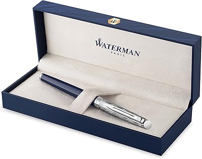 Stylo à bille waterman hemisphere | finition métallisée et bleue | capuchon gravé | encre noire | coffret cadeau. DIAYTAR COTE D'IVOIRE propose une expérience d'achat en ligne unique, avec des produits qui répondent aux tendances actuelles et aux besoins spécifiques des clients. La boutique en ligne généraliste mise sur la confiance et la satisfaction des clients, offre ainsi des garanties de qualité et de sécurité. Les clients peuvent compter sur un service client dédié pour toute question ou demande.