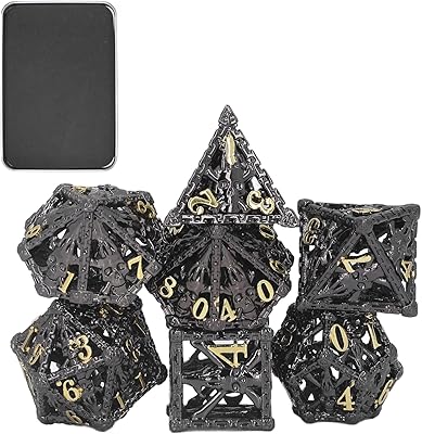Jeu de dés polyédriques à crâne creux 7 pièces, jeu de dés