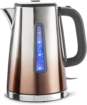 Bouilloire électrique russell hobbs eclipse 25113, acier inoxydable poli et cuivre ombré, 3000