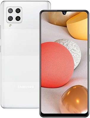 Téléphone portable samsung galaxy a42 5g sans sim, système android prism dot, blanc