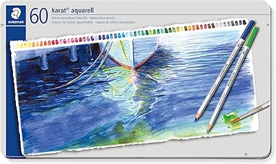 Crayons aquarelle professionnels staedtler carat aquarelle 125 - couleurs assorties (lot de 60)
