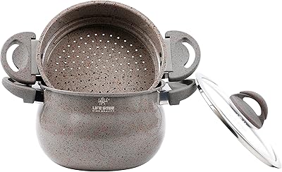 Cuiseur vapeur lifesmile 5l à couscous avec couvercle en verre