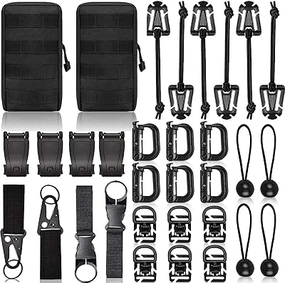 Ensemble de 28 accessoires pour sac à dos, sangle élastique grimlock d-ring gear
