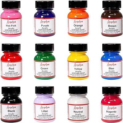 Ensemble de peinture acrylique inglis pour débutants 12 baskets en vinyle et cuir