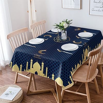 Nappe de table ramadan en coton pour la maison, l'aïd, la cuisine