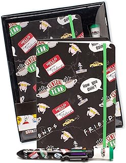Coffret cadeau carnet et stylo friends | papeterie a5 central perk cafe avec stylo multicolore | cadeau f.r.i.e.n.d.s pour filles, garçons, hommes et femmes. La boutique en ligne DIAYTAR COTE D'IVOIRE propose une expérience d'achat en ligne fluide et sécurisée. Les clients peuvent naviguer facilement sur le site et trouver des produits qui répondent à leurs besoins. De plus, la boutique propose des promotions et des réductions régulières, ce qui permet aux clients de faire des économies.