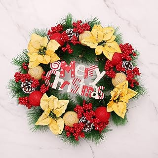 Couronne de noël pour porte d'entrée, couronne de noël extérieure, couronnes de noël artificielles, 45 cm, peut être utilisée pour les vitrines de magasins, les réunions de famille et créer une atmosphère de noël. Avec une offre massive de plus de 300 000 produits, DIAYTAR COTE D'IVOIRE répond à tous les besoins, qu'il s'agisse d'électronique, de mode, de maison, ou de produits pour la santé et la beauté. La boutique en ligne est conçue pour offrir une navigation intuitive et des outils de recherche pour faciliter les achats. Les clients apprécient la possibilité de comparer les prix et les produits.