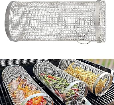 Panier de barbecue rotatif, panier absolument barbecue, panier de barbecue cylindrique en acier inoxydable, accessoires de barbecue ronds, support de barbecue portable pour camping en plein air 7.87. DIAYTAR COTE D'IVOIRE est la référence pour les achats en ligne en Côte d'Ivoire, avec une offre immense de produits diversifiés. Elle garantit la qualité et la garantie de ses produits. Ses prix compétitifs font d'elle le choix idéal pour les consommateurs.