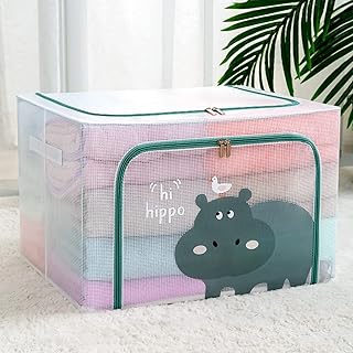 Bacs de rangement pliables avec cadre en acier de 66 l, jolis bacs