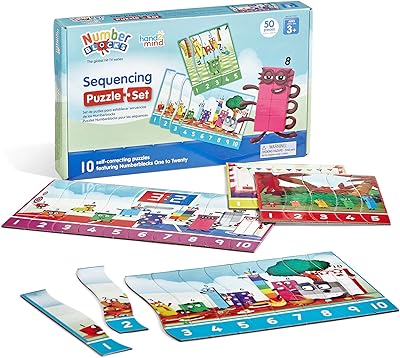 Ensemble de puzzles de séquençage hand2mind numberblocks, puzzles de numéros de séquençage, cartes