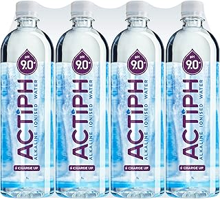Bouteille d'eau de source ionisée alcaline actiph ph9+, paquet de 12, 1 litre
