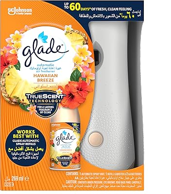 Support de recharge de désodorisant automatique glade - parfum brise hawaïenne - 175