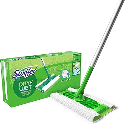 Kit de vadrouille de nettoyage de sol 2 en 1 swiffer sweeper, nettoyant