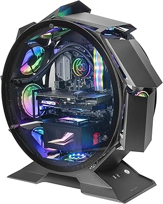 Boîtier pour pc de jeu mars gaming mcorp micro atxl, conception circulaire personnalisée