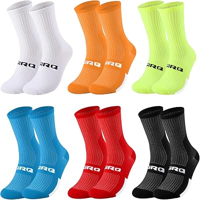 6 paires de chaussettes de cyclisme pour hommes et femmes, coussinées anti-ampoules, chaussettes