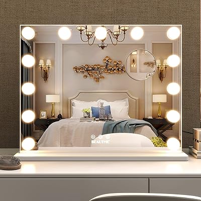 Miroir de courtoisie beauty hollywood avec lumières, miroir de courtoisie de table, miroir