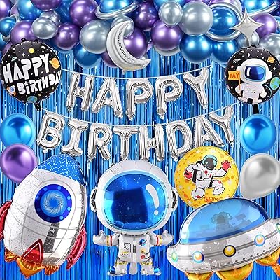 Décorations de fête d'anniversaire dans l'espace fournitures sur le thème de l'espace
