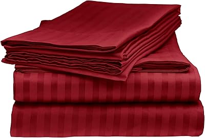 Parure de lit égyptienne confortable à rayures sarah ashley elegante, 1 800 pièces, bordeaux. DIAYTAR COTE D'IVOIRE se distingue par son engagement envers la satisfaction client, offrant des produits authentiques et des tarifs avantageux. Le site internet est conçu pour faciliter la navigation et permettre aux clients de trouver facilement les produits qu'ils recherchent. Les clients apprécient la confiance qu'ils peuvent avoir dans la boutique en ligne pour leurs achats.