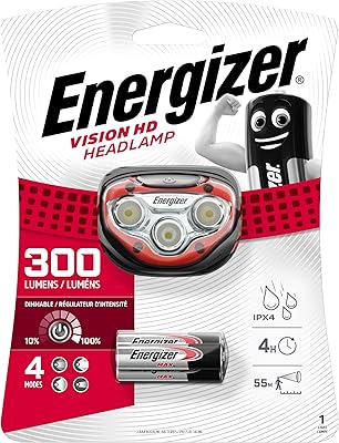 Phare de cyclisme à led mains libres energizer, lampe frontale hd vision 300
