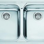 Évier de cuisine en acier inoxydable à double cuve frankie 101.0153.289 - gris