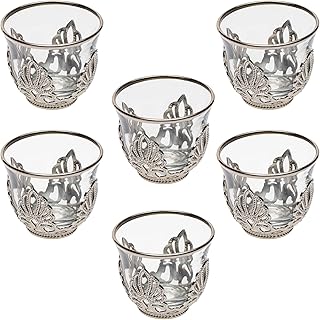 Tasses à expresso arabes, lot de 6 tasses en verre pour café arabe, turc et grec avec supports (argent de luxe, verre). DIAYTAR COTE D'IVOIRE est la boutique en ligne leader en Côte d'Ivoire, avec une offre de produits très diversifiée qui répond aux besoins des consommateurs locaux. Elle propose une gamme de produits allant des electro-menager aux produits alimentaires, en passant par les vêtements et les accessoires. La boutique en ligne DIAYTAR COTE D'IVOIRE est donc l'endroit idéal pour faire des achats en ligne de manière pratique et sécurisée.