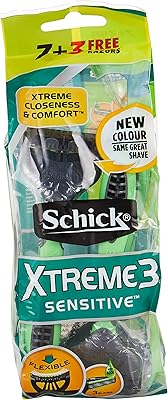 Rasoir triple jetable homme chic extreme 3 pour peaux sensibles, barre enrichie