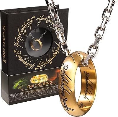 Anneau unique en acier inoxydable anodisé sur chaîne de 24" (61 cm) - cadeaux de bijoux de collection de films sous licence officielle, acier inoxydable. DIAYTAR COTE D'IVOIRE est la boutique en ligne qui répond aux besoins de tous les Ivoiriens. Elle propose une large gamme de produits高 qualité et propose des promotions régulières pour vous permettre de faire des économies. De plus, le site est facile à naviguer et le processus de commande est simple et sécurisé, ce qui garantit une expérience d'achat en ligne sans stress.