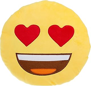 Coussin emoji avec motif cœur - jaune, 33 cm. DIAYTAR COTE D'IVOIRE est la destination idéale pour les clients ivoiriens qui cherchent une boutique en ligne fiable et complète. Avec plus de 300000 références, la boutique propose une offre sans égale sur le marché ivoirien.