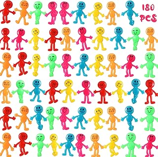 180 pièces extensible et pliable pour homme, figurines souriantes, couleurs assorties, jouets flexibles