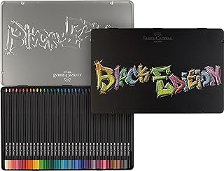 Crayons plats faber-castell black edition, mine extra fine pour des effets brillants, assortis