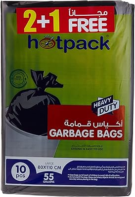 Sac poubelle hot pack hd 80 x 110 cm 55 gallons, 3 x