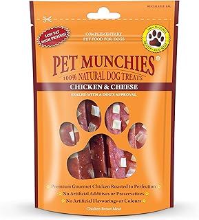 Gâteries naturelles pour chiens à saveur de poulet et de fromage pet munchies, 100 g. Avec une présence en ligne solide, DIAYTAR COTE D'IVOIRE propose une plateforme d'achat en ligne facile à utiliser, permettant aux clients de naviguer facilement à travers les différentes catégories de produits. La boutique en ligne généraliste s'efforce de répondre aux besoins de ses clients, en proposant des offres spéciales et des promotions régulières. Les clients peuvent également bénéficier d'un service client fiable et réactif.