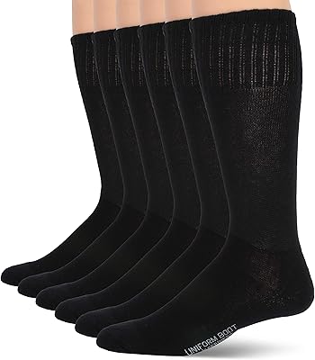 Jefferies pour hommes toutes saisons, chaussettes d'uniforme militaire, paquet de 6 chaussettes côtelées