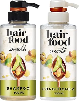Shampooing et après-shampooing lissant hair food à l'huile d'avocat et d'argan, sans sulfate