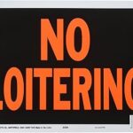 3036 panneau en plastique no loitering, 8,5" x 12", orange/noir