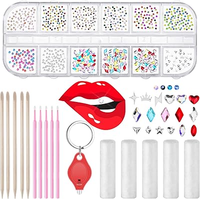Sussion 377 pièces ensemble de bijoux dentaires, décoration de dent en faux cristal