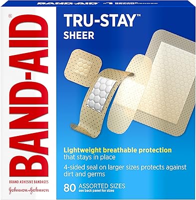 Band-aid tru-stay premiers soins et soins des plaies pansements adhésifs transparents, tailles assorties